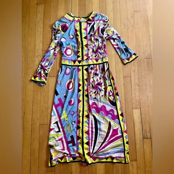 60s Vintage Pucci Silk Midi Dress - Picture 6 of 13